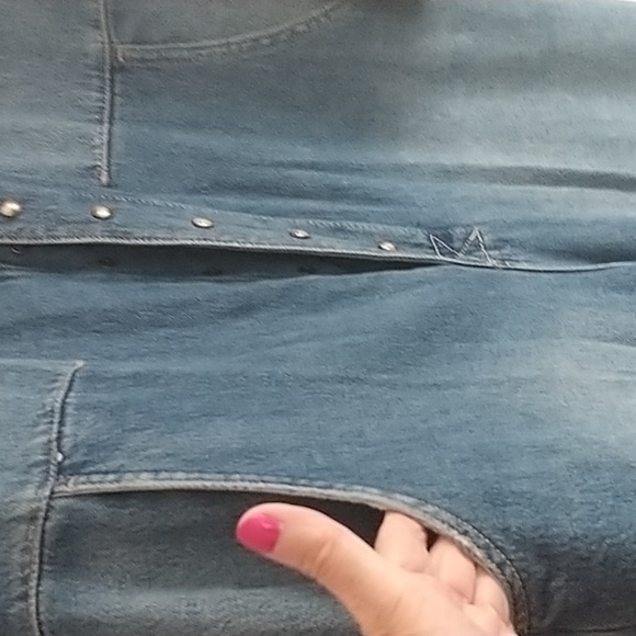 Free People "We the Free" The Townes Coverall Medium Wash Denim Jumpsuit L - Picture 7 of 15